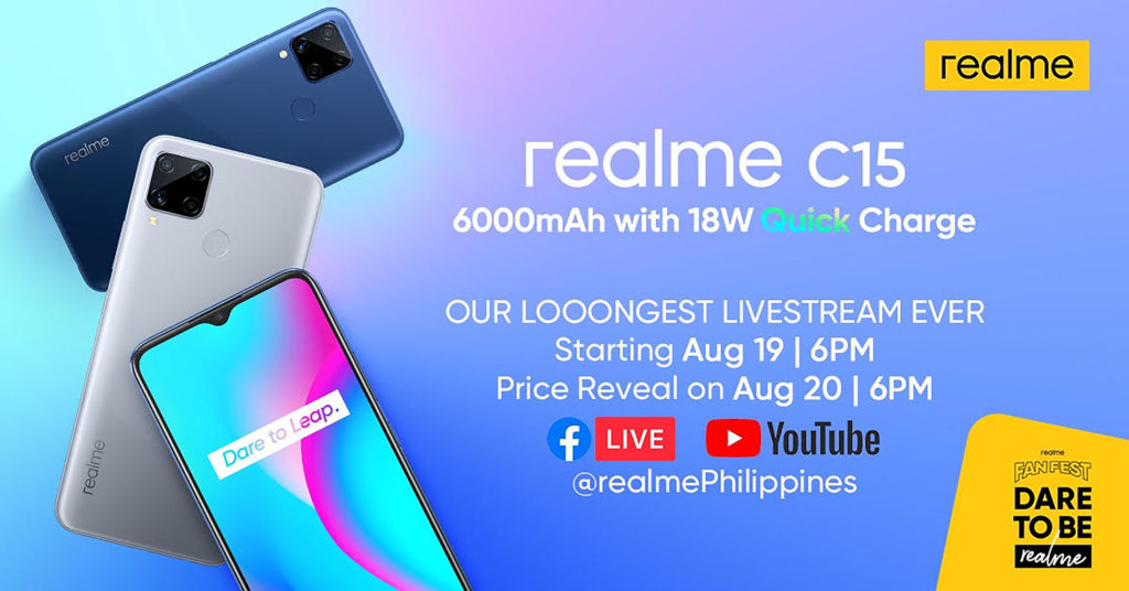 realme Philippines set to launch its 6000mAh, 18W Quick Charge realme C15 on August 20